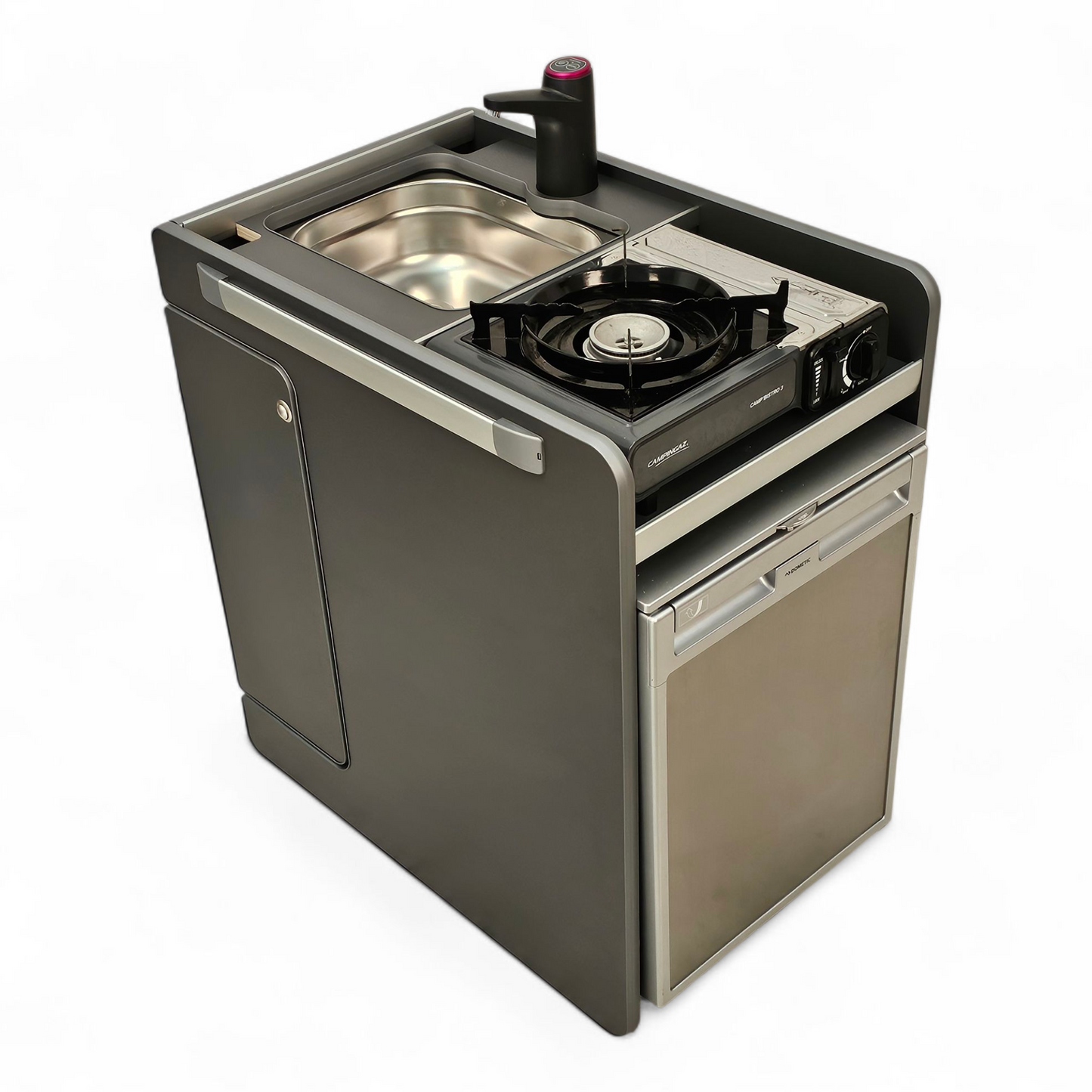 NEW Vangear CRX-Pod Campervan Pod (Fridge NOT included) Carbon Grey/Black table