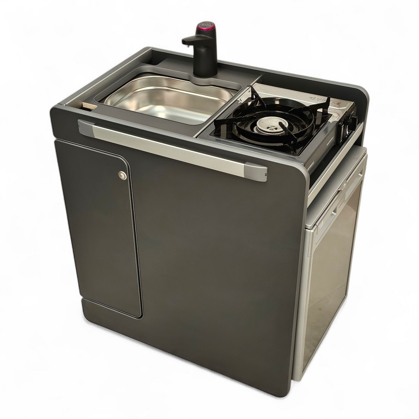 NEW Vangear CRX-Pod Campervan Pod (Fridge NOT included) Carbon Grey/Black table
