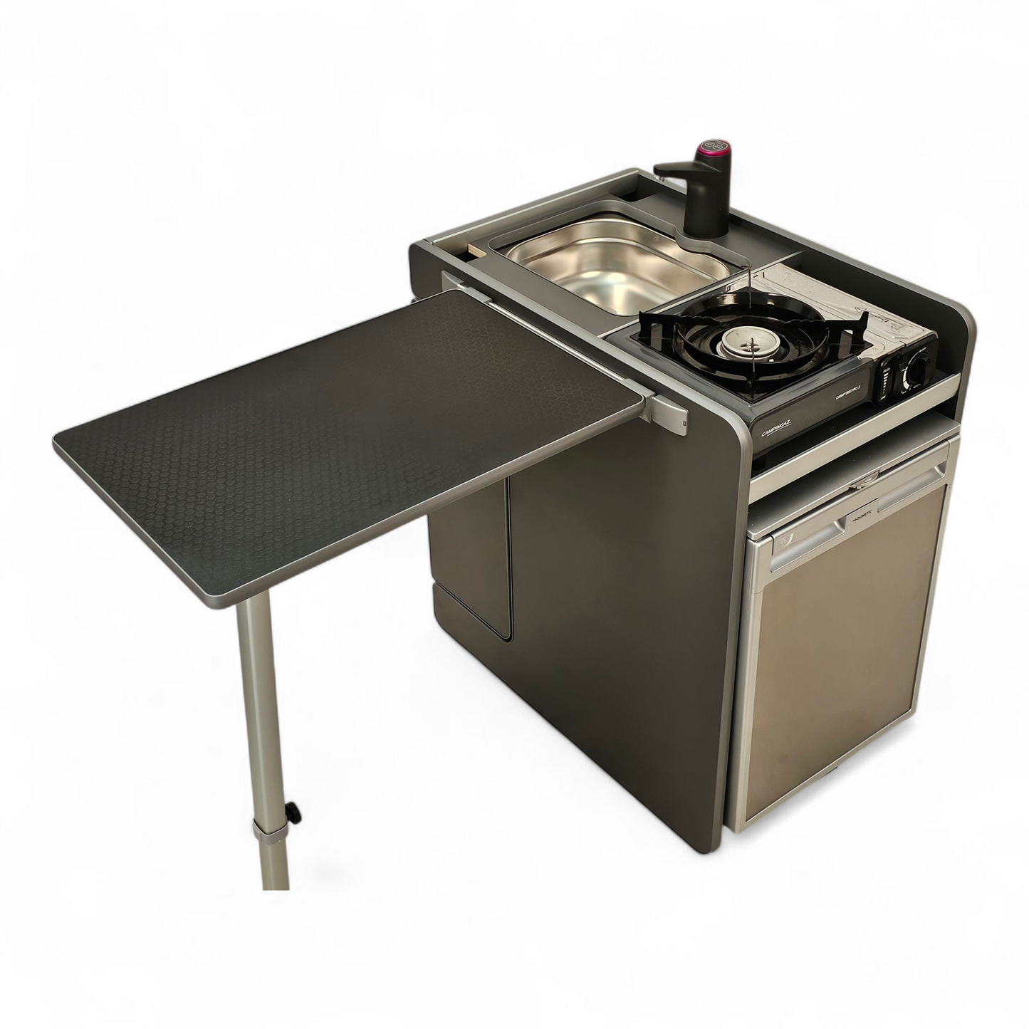 NEW Vangear CRX-Pod Campervan Pod (Fridge NOT included) Carbon Grey/Black table