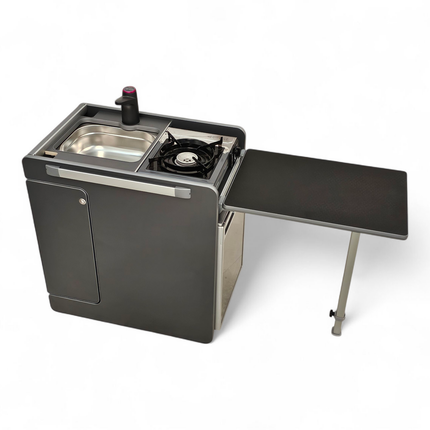 NEW Vangear CRX-Pod Campervan Pod (Fridge NOT included) Carbon Grey/Black table