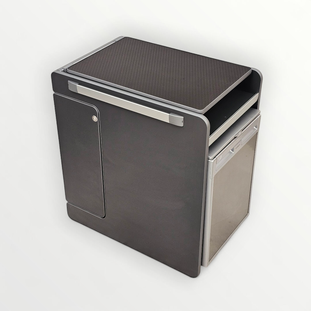 NEW Vangear CRX-Pod Campervan Pod (Fridge NOT included) Carbon Grey/Black table
