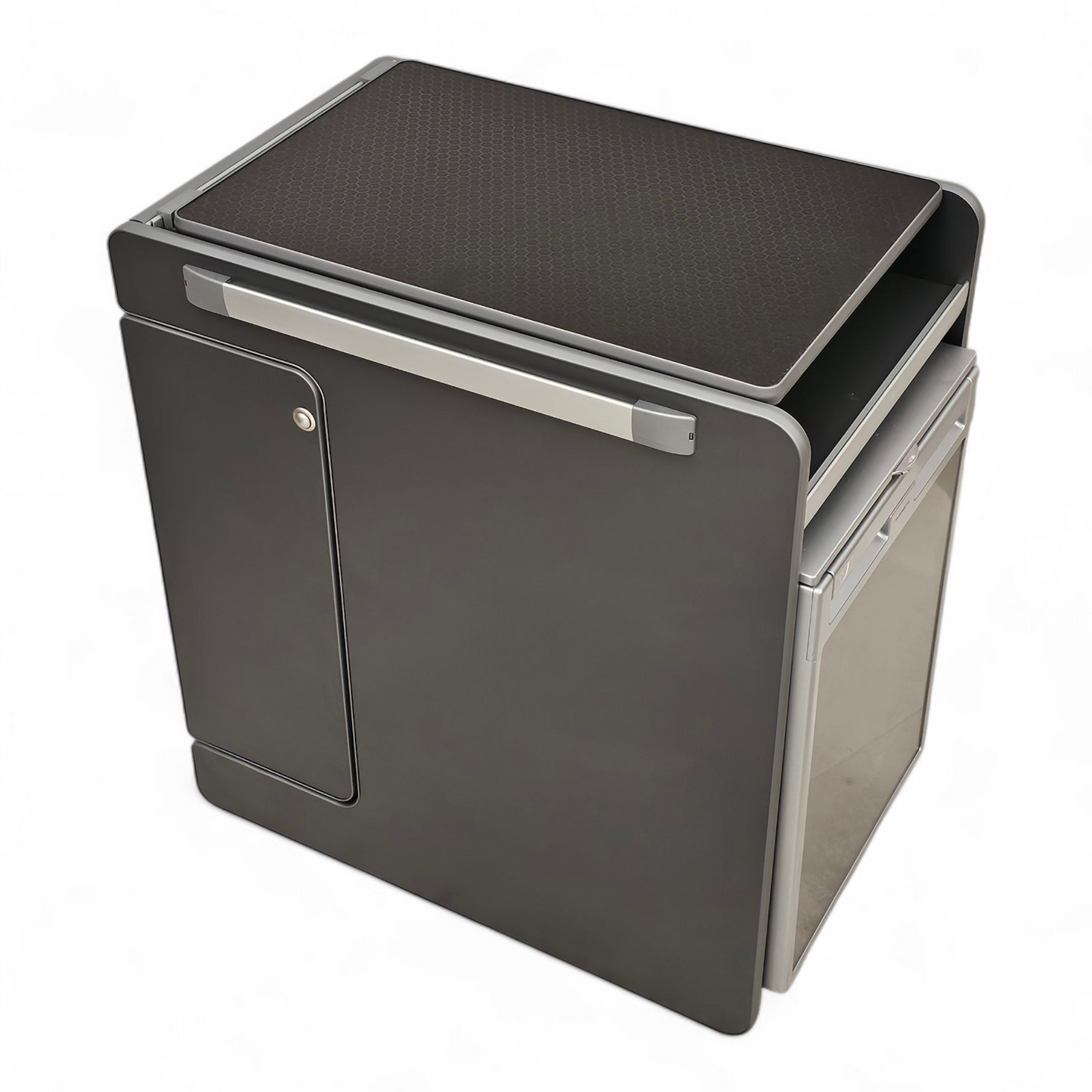 NEW Vangear CRX-Pod Campervan Pod (Fridge NOT included) Carbon Grey/Black table