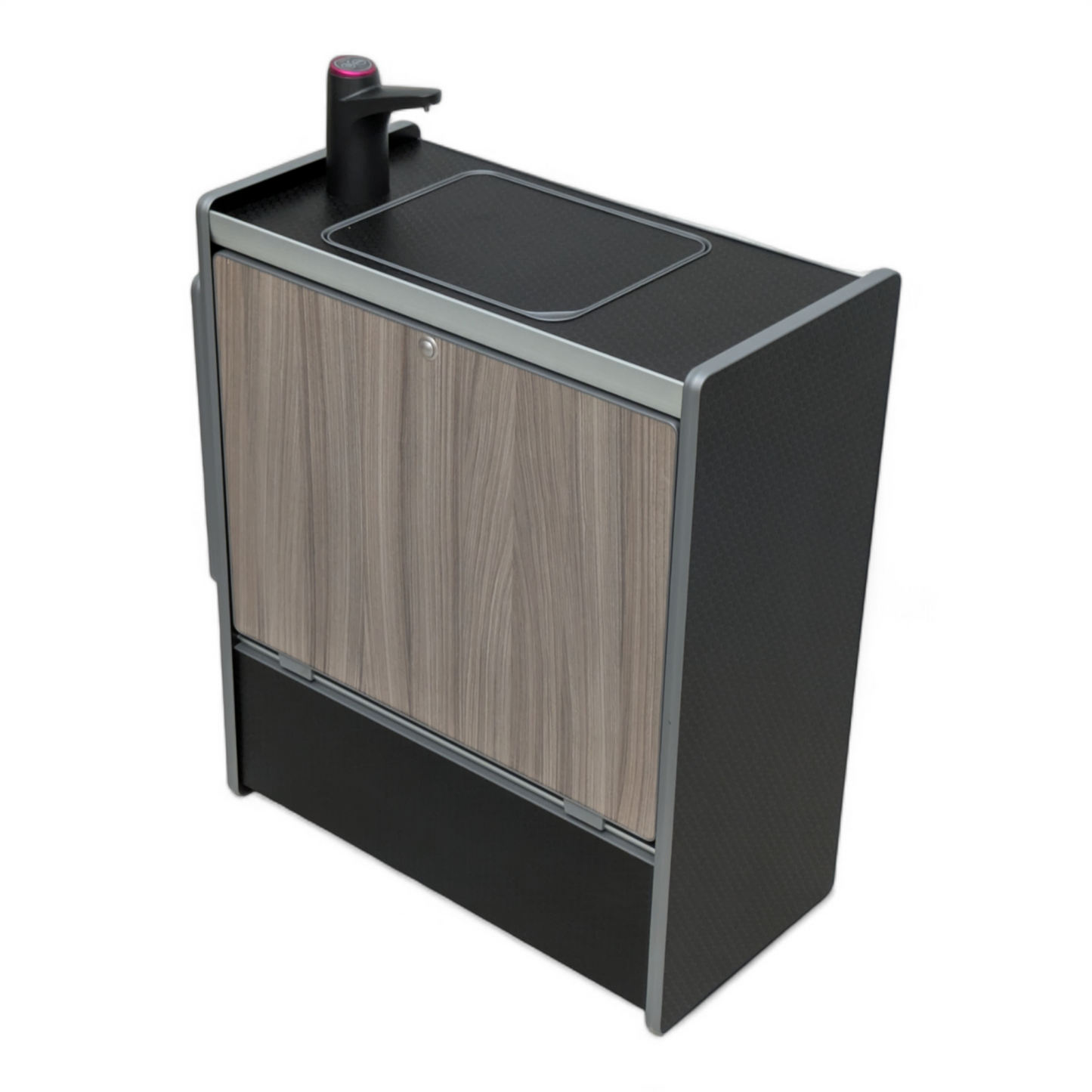 Vangear Nano-Pod 2.2 campervan kitchen-Black with Driftwood door