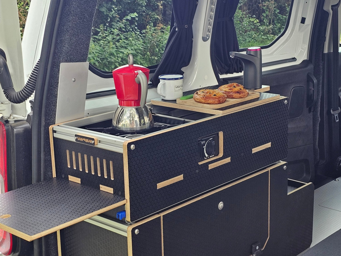 NEW Caddy - Pod sliding campervan kitchen (easy 3 part self - assemble) - Vangear - EU
