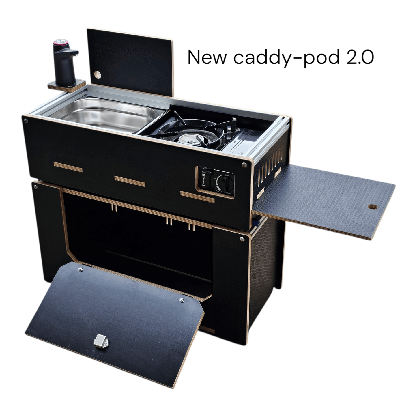 NEW Caddy - Pod sliding campervan kitchen (easy 3 part self - assemble) - Vangear - EU