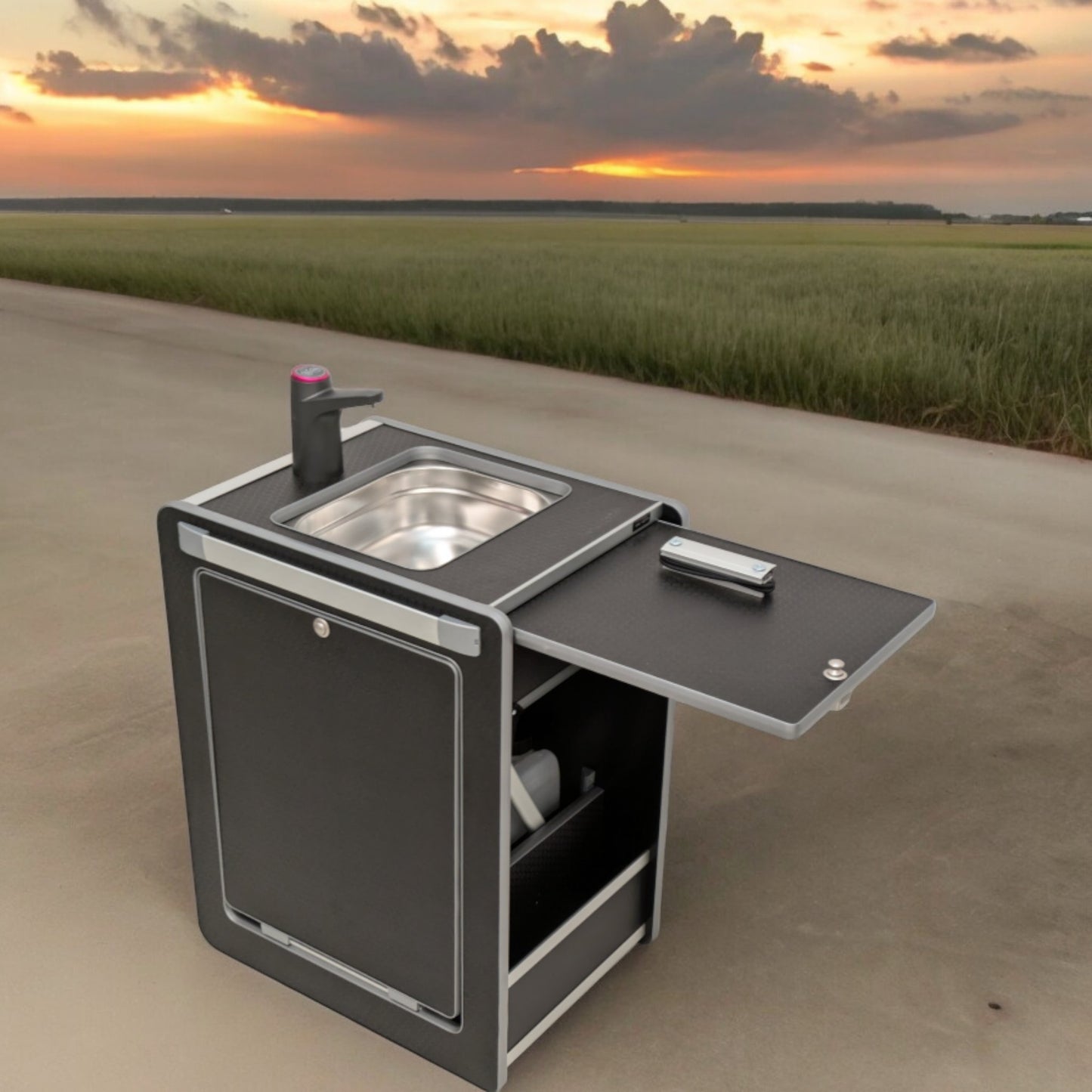 NEW Vangear Mini - Pod 2.2 Campervan Kitchen Pod - Black - Vangear - EU