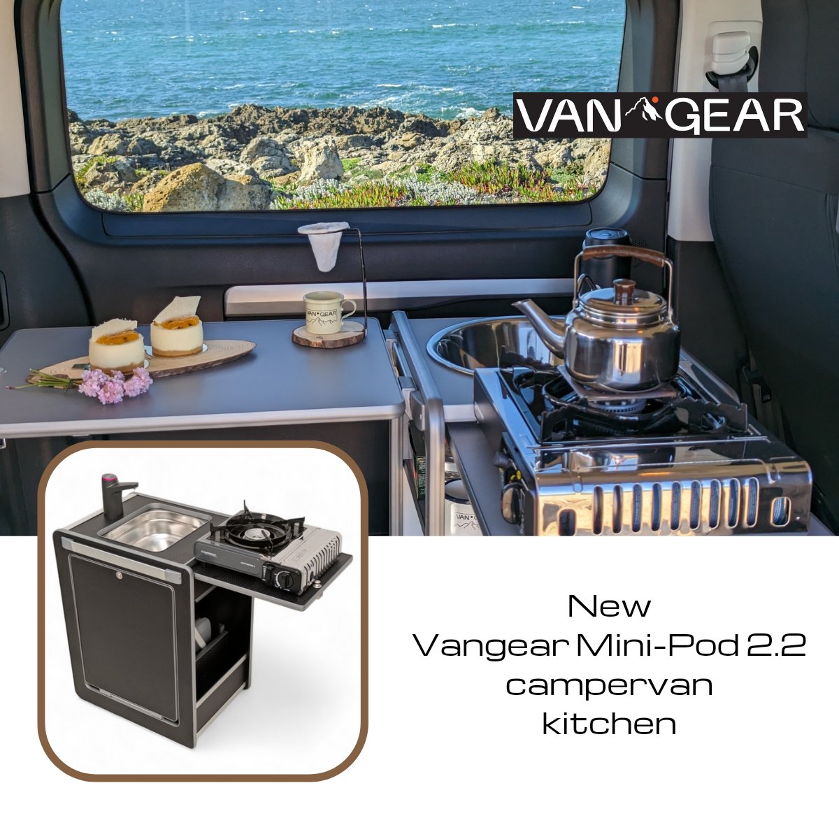NEW Vangear Mini - Pod 2.2 Campervan Kitchen Pod - Black - Vangear - EU