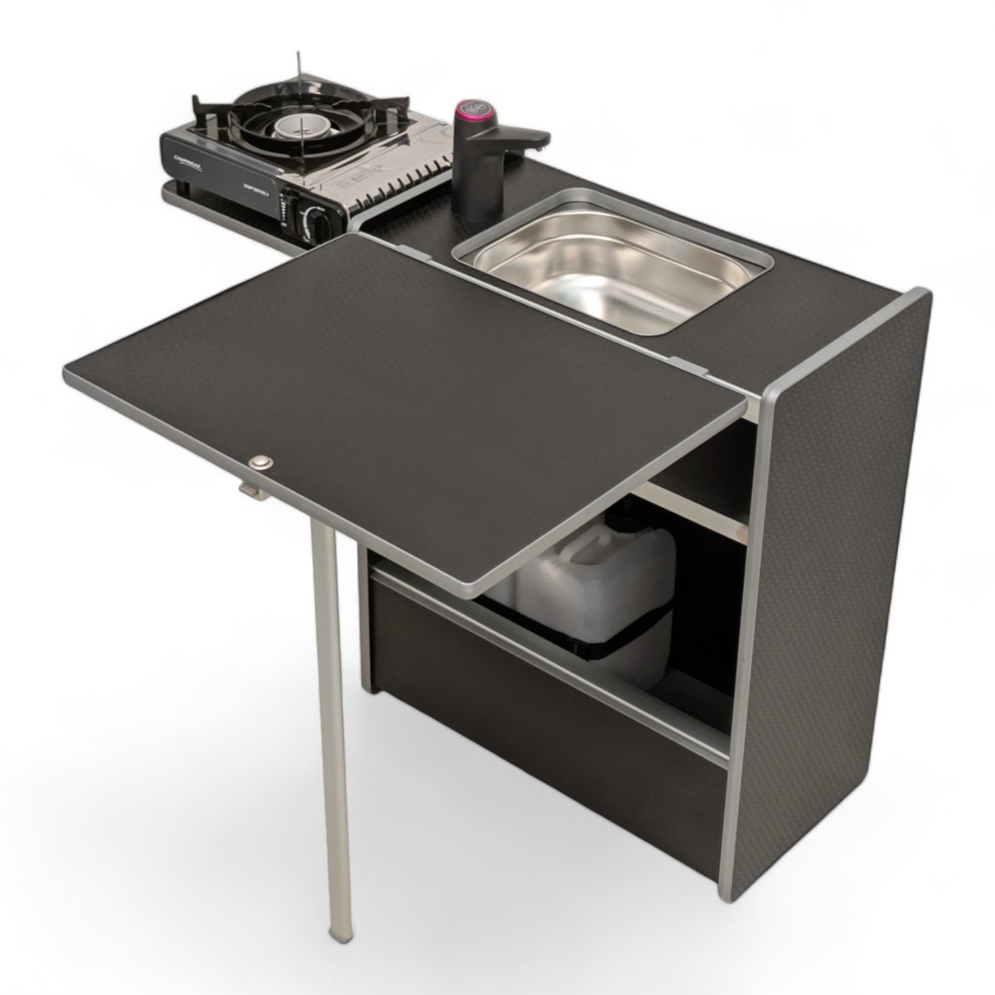 NEW Vangear Nano - Pod 2.2 campervan kitchen - Black with Black door - Vangear - EU