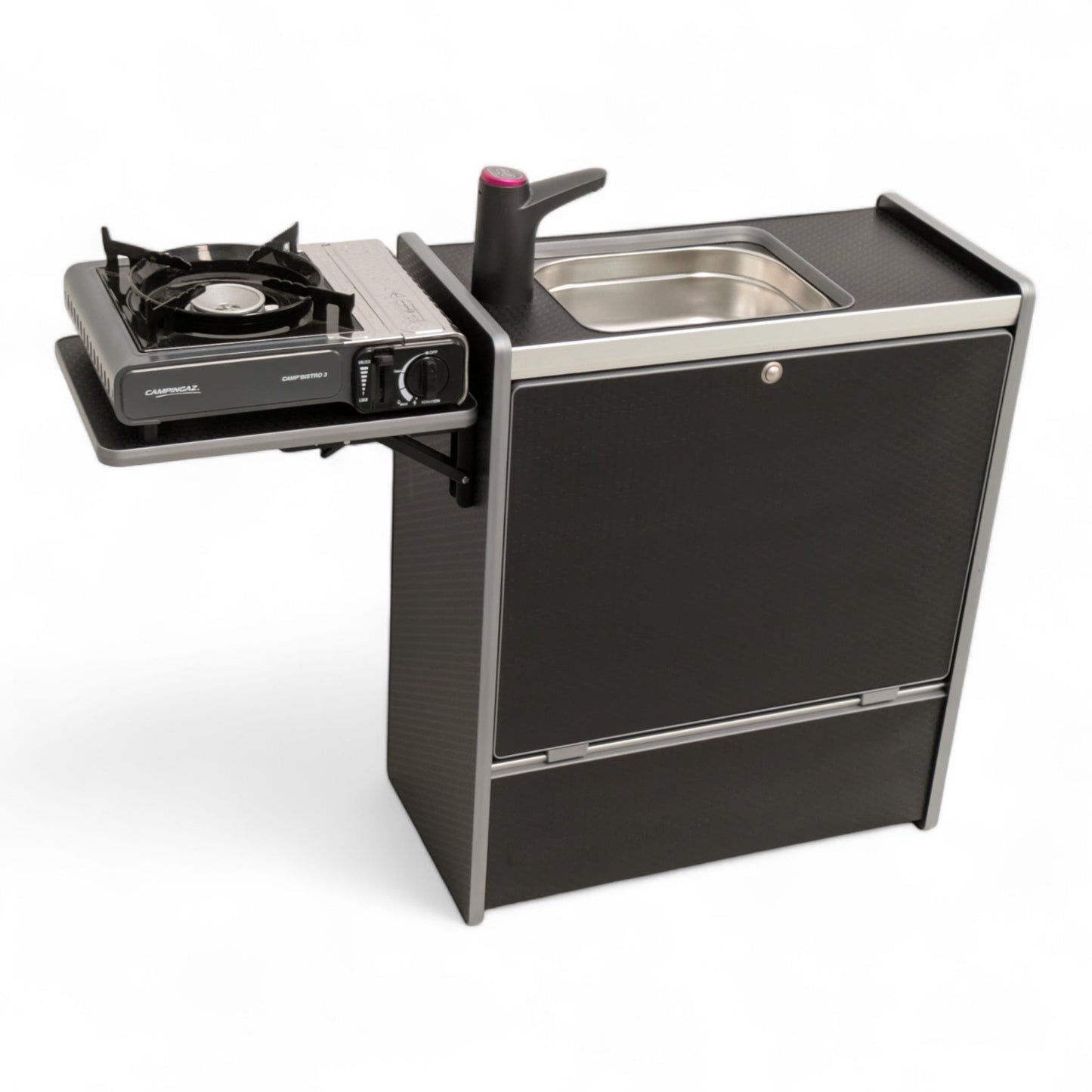NEW Vangear Nano - Pod 2.2 campervan kitchen - Black with Black door - Vangear - EU