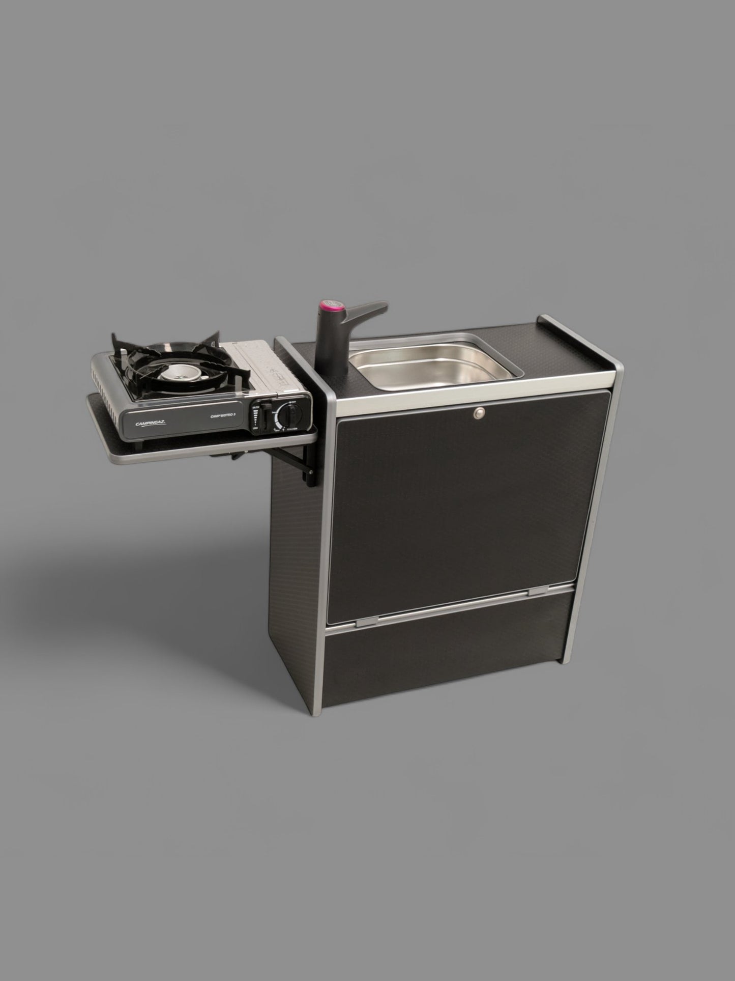 NEW Vangear Nano - Pod 2.2 campervan kitchen - Black with Black door - Vangear - EU