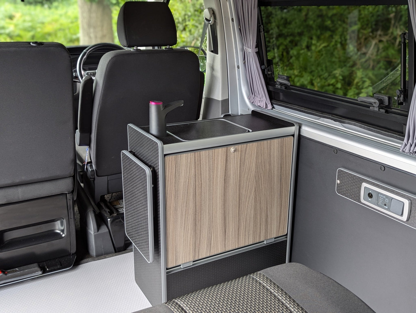 NEW Vangear Nano - Pod 2.2 campervan kitchen - Black with Driftwood door - Vangear - EU