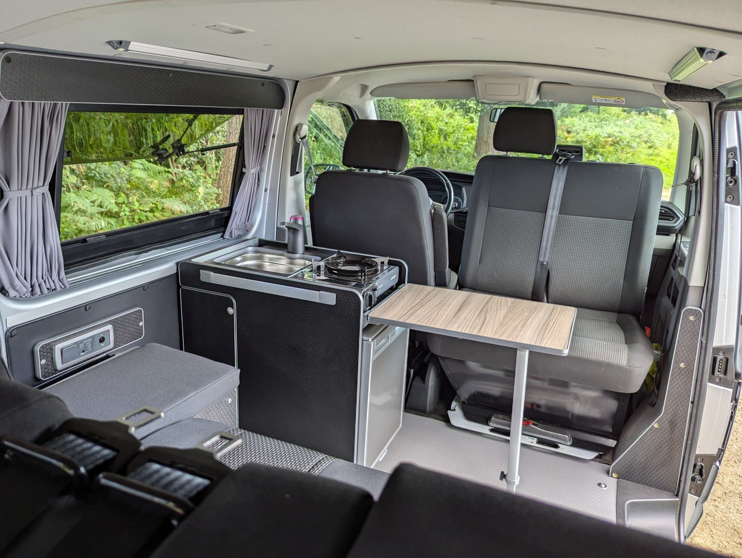 Vangear CRX - Pod Campervan Pod (Fridge NOT included) Black/Driftwood table - Vangear - EU