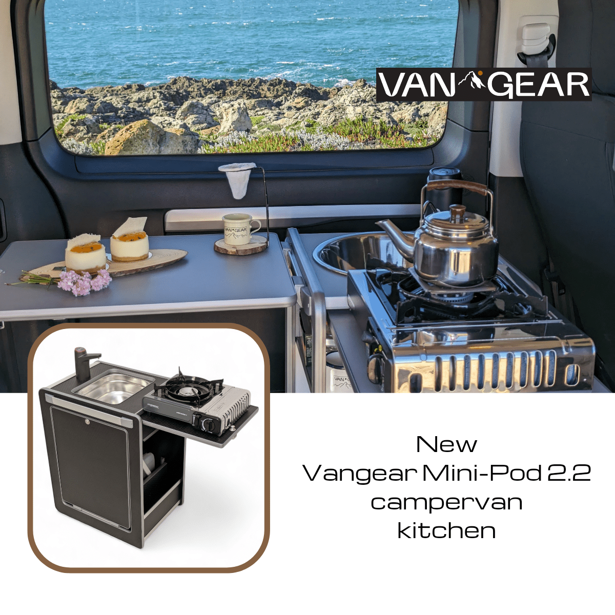 Vangear Mini - Pod 2.2 Campervan Kitchen Pod - Black - Vangear - EU