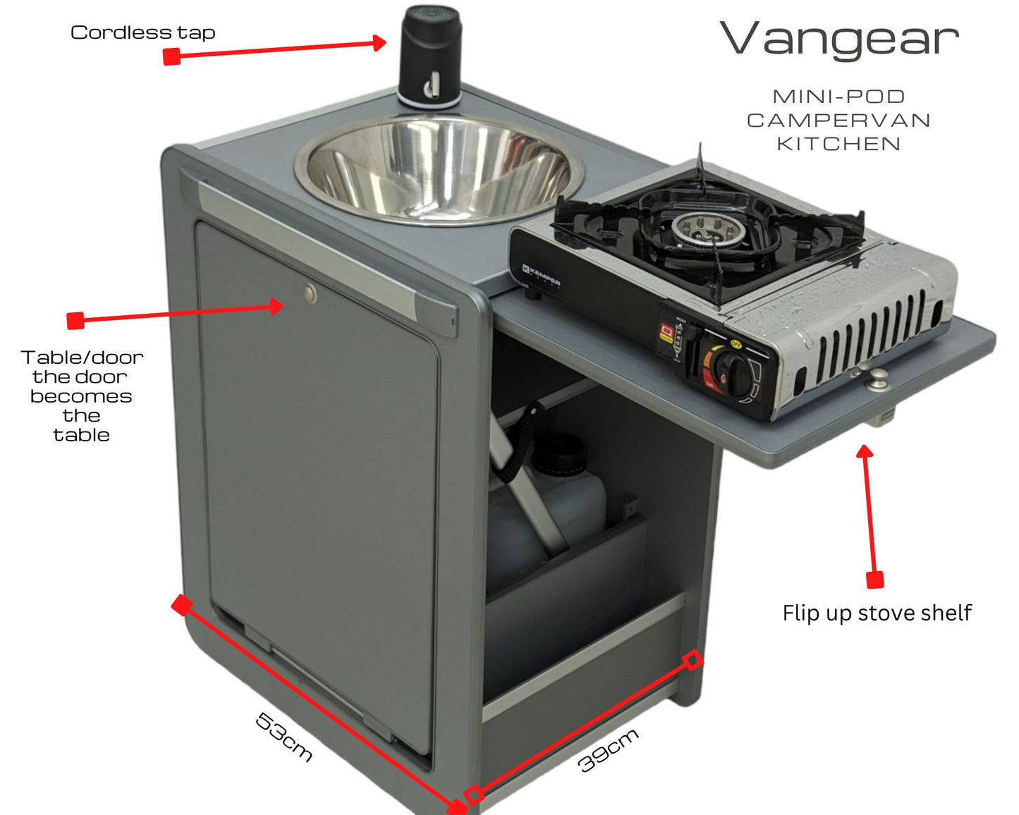 Vangear Mini-Pod Campervan Kitchen Pod-Black - Vangear-EU