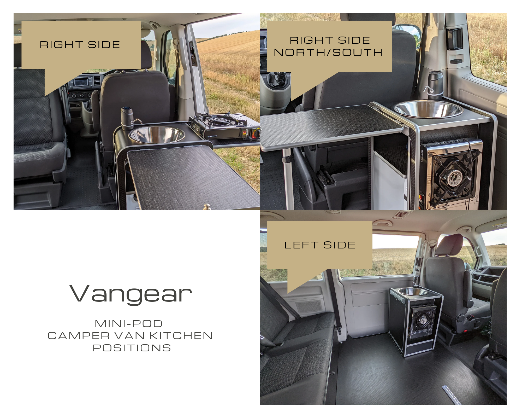 NEW Vangear Mini - Pod 2.2 Campervan Kitchen Pod - NEW Carbon Grey - Vangear - EU
