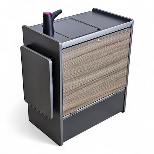 NEW Vangear Nano-Pod 3.0 campervan kitchen-Grey with Driftwood door (self-assembly kit)