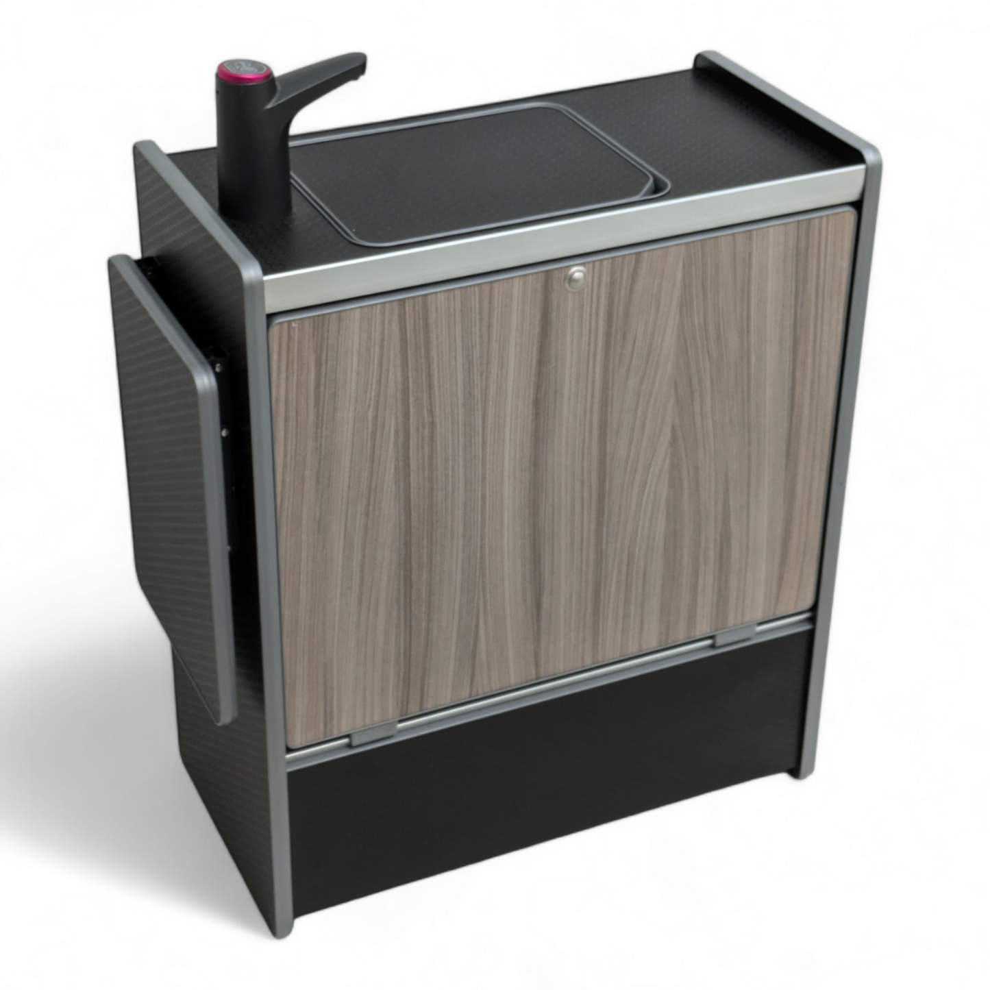 NEW Vangear Nano-Pod 2.2 campervan kitchen-Black with Driftwood door