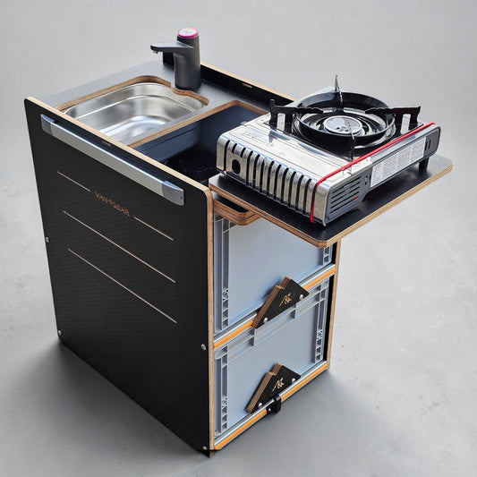 NEO-POD campervan kitchen-with euroboxes-easy self-assembly (NOT including stove) - Vangear-EU