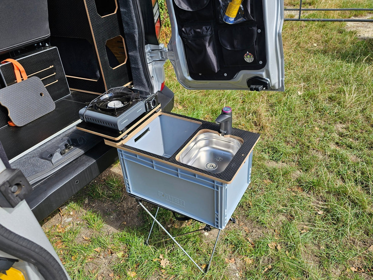 NEO-SINK-BOX campervan kitchen-with eurobox-(Not including stove, legs or NEO-Stand) - Vangear-EU