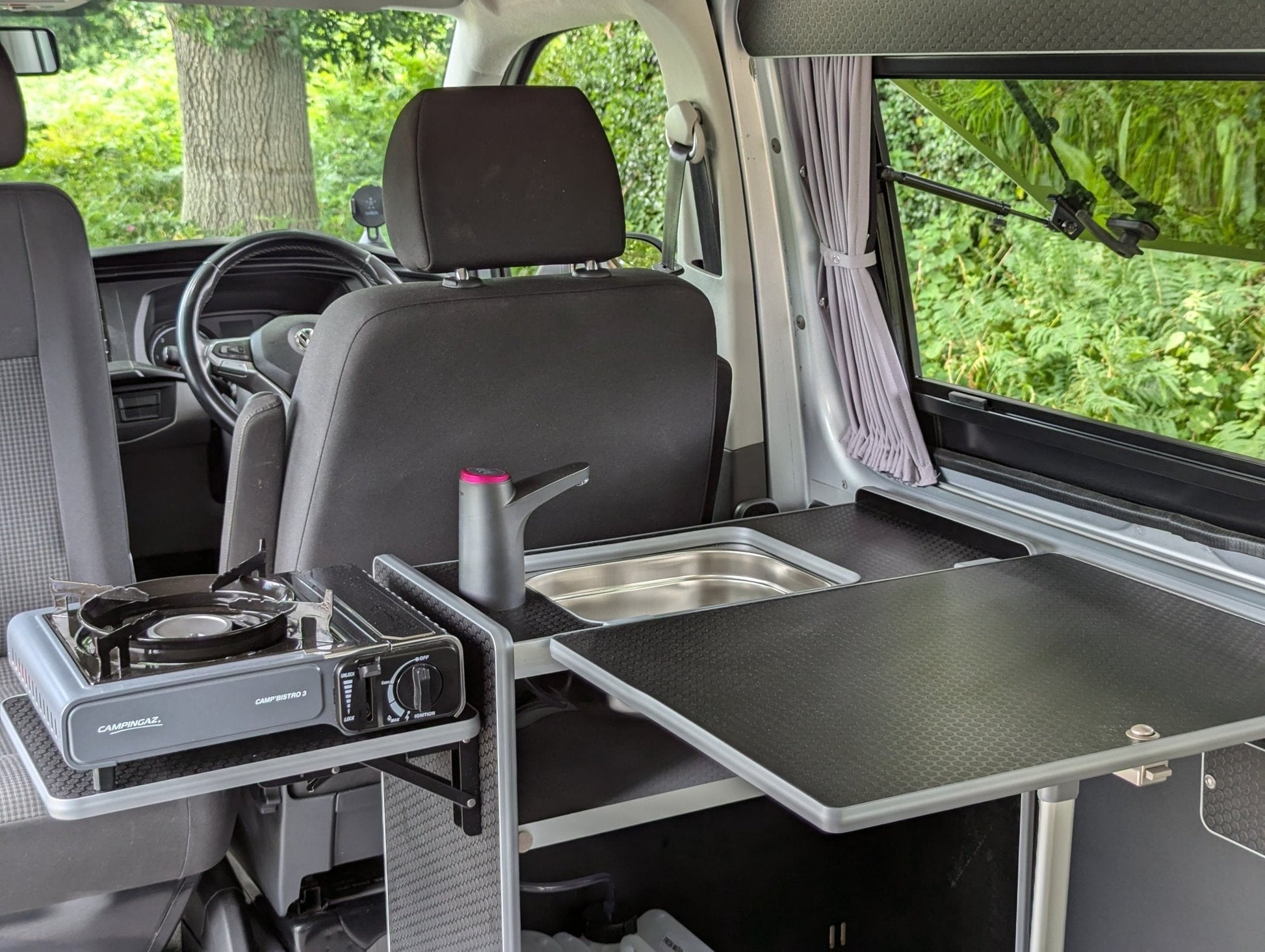 NEW Vangear Nano - Pod 2.2 campervan kitchen - Grey with Black door - Vangear - EU