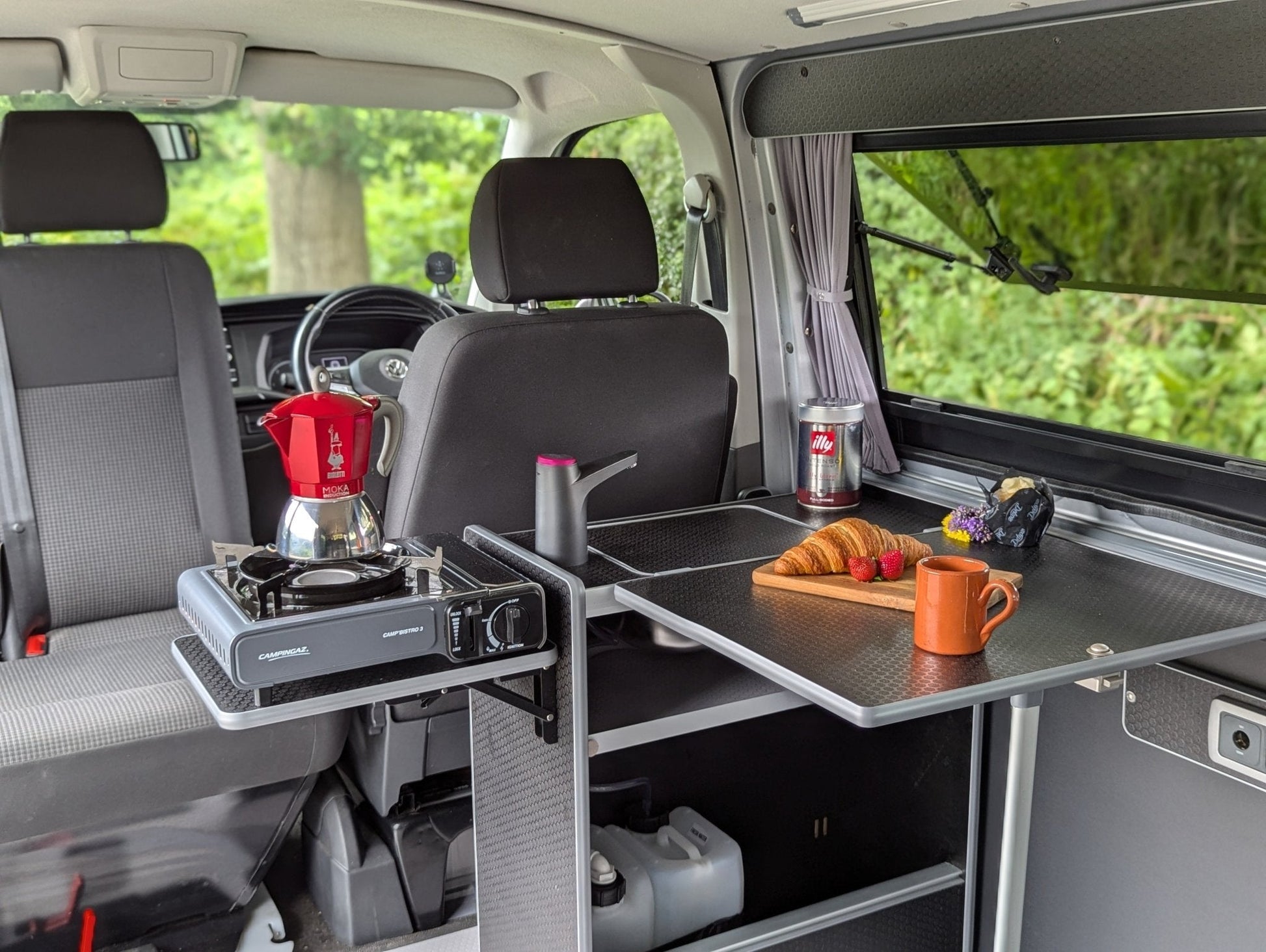 NEW Vangear Nano - Pod 2.2 campervan kitchen - Grey with Black door - Vangear - EU