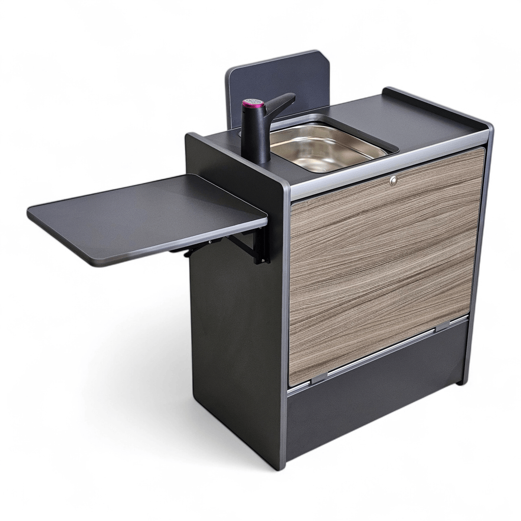 NEW Vangear Nano - Pod 3.0 campervan kitchen - Grey with Driftwood door (self - assembly kit) - Vangear - EU