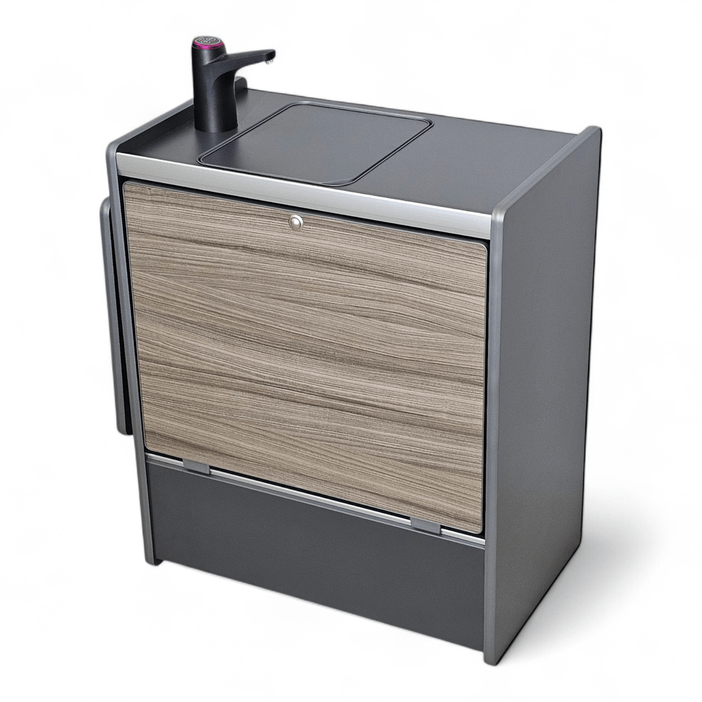 NEW Vangear Nano - Pod 3.0 campervan kitchen - Grey with Driftwood door (self - assembly kit) - Vangear - EU