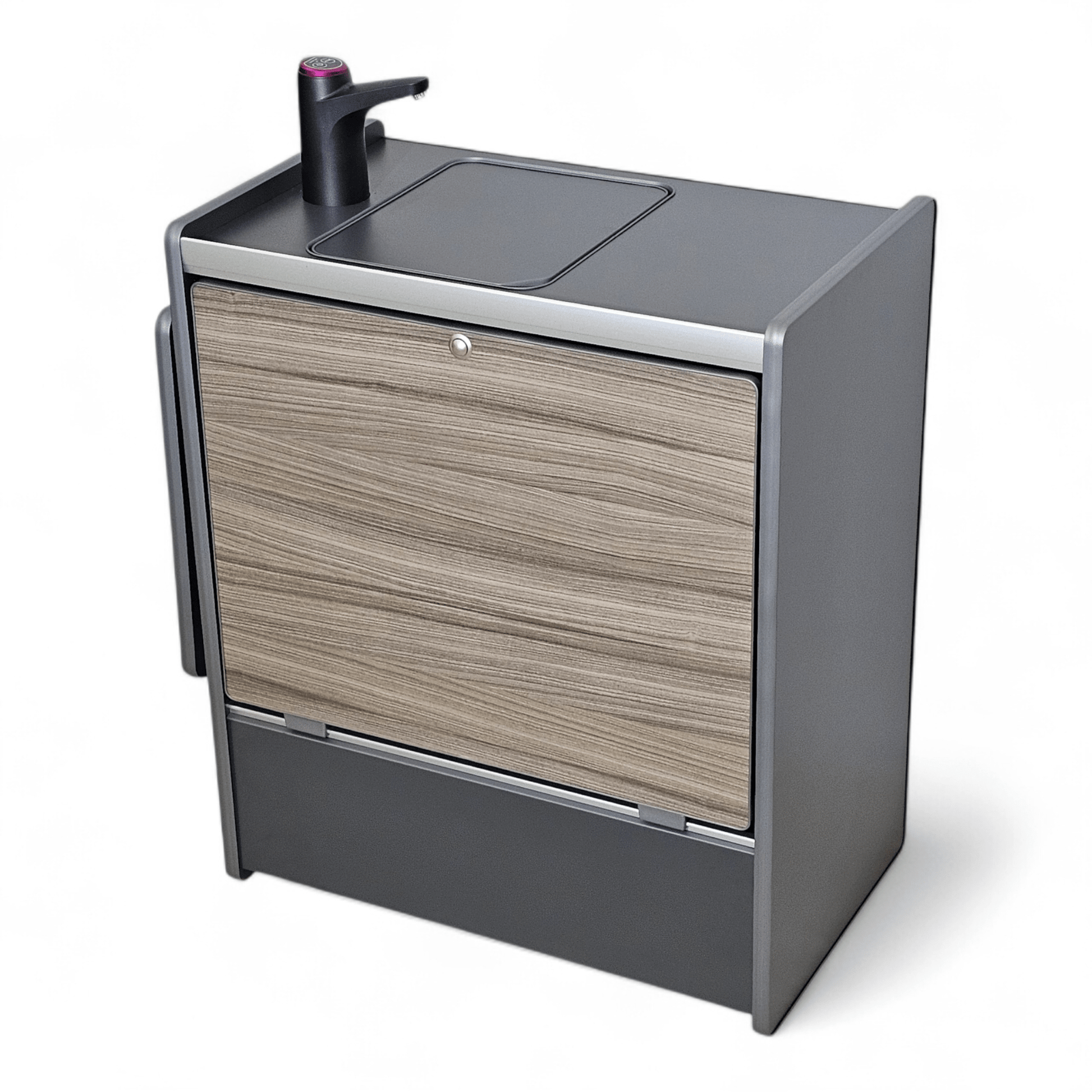 NEW Vangear Nano - Pod 3.0 campervan kitchen - Grey with Driftwood door (self - assembly kit) - Vangear - EU