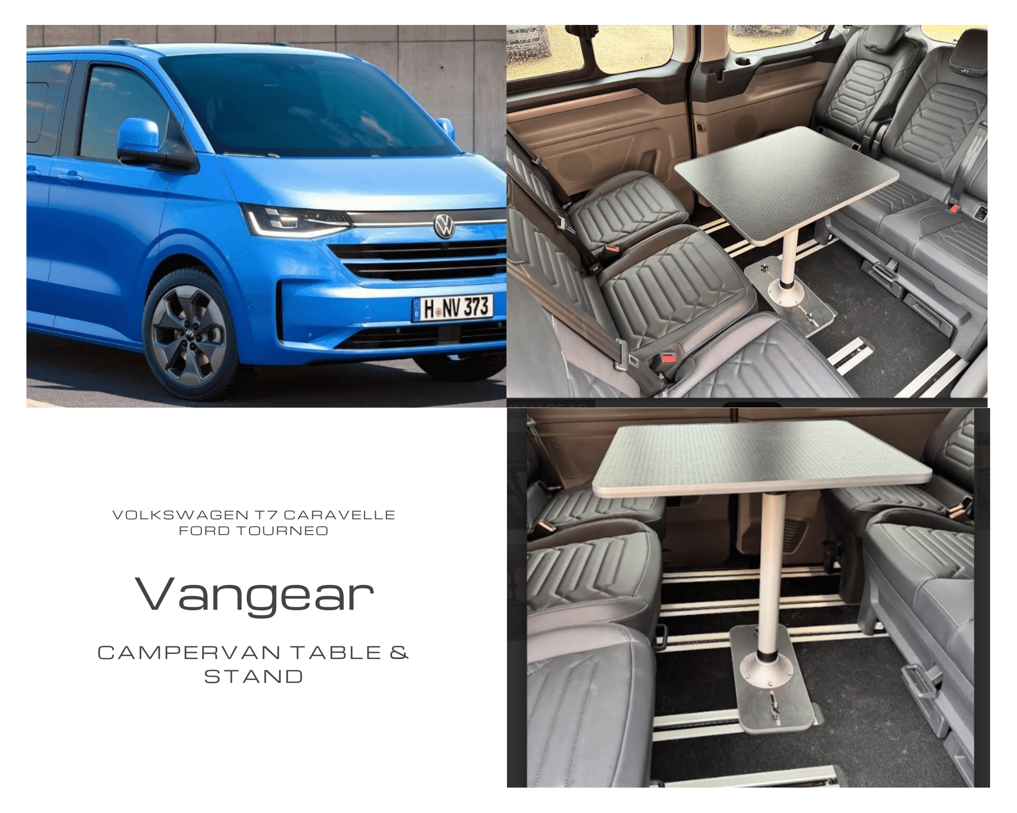NEW VW T7 Caravelle - Ford Tourneo - Vangear campervan table & stand - Vangear - EU