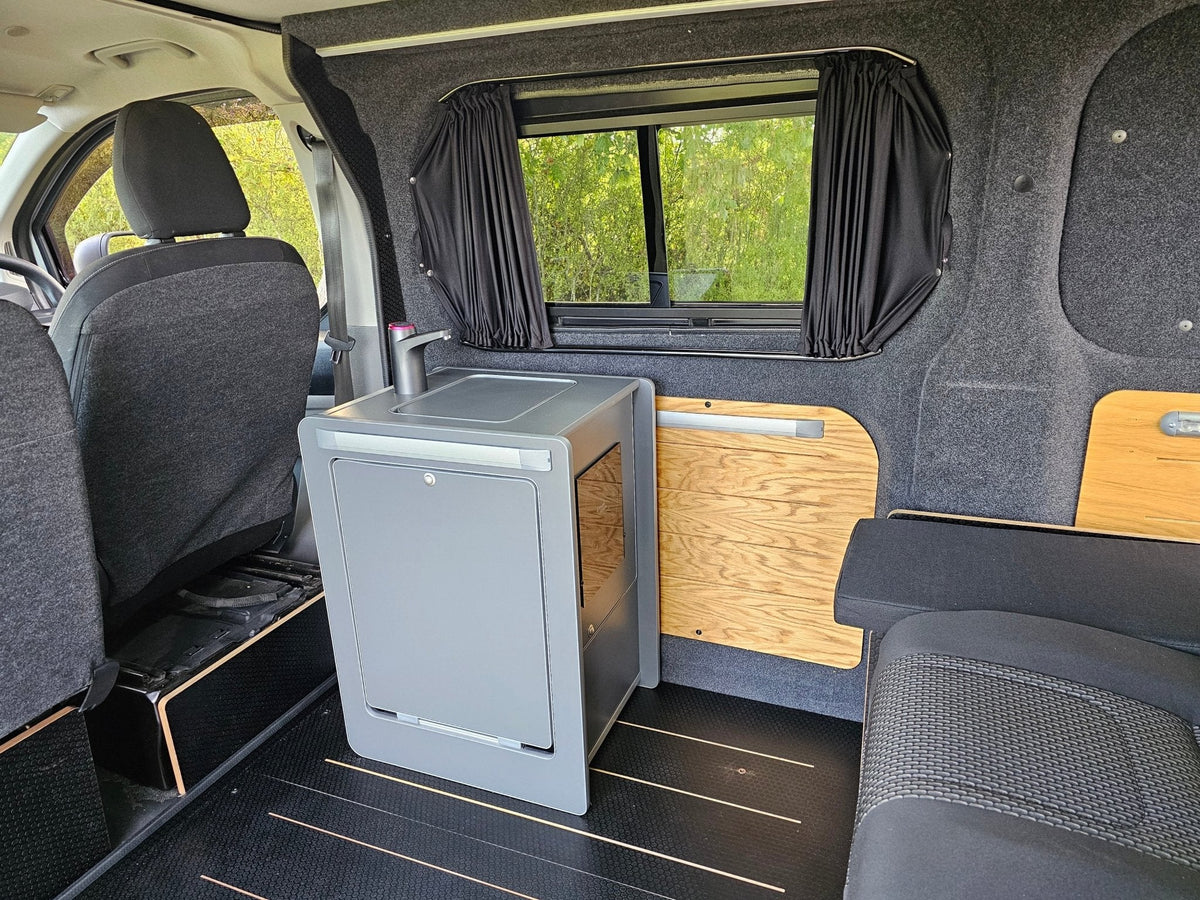 Vangear Electric Mini-Pod 3.0 Campervan Kitchen Pod- Carbon Grey or Black (Fully assembled) - Vangear-EU