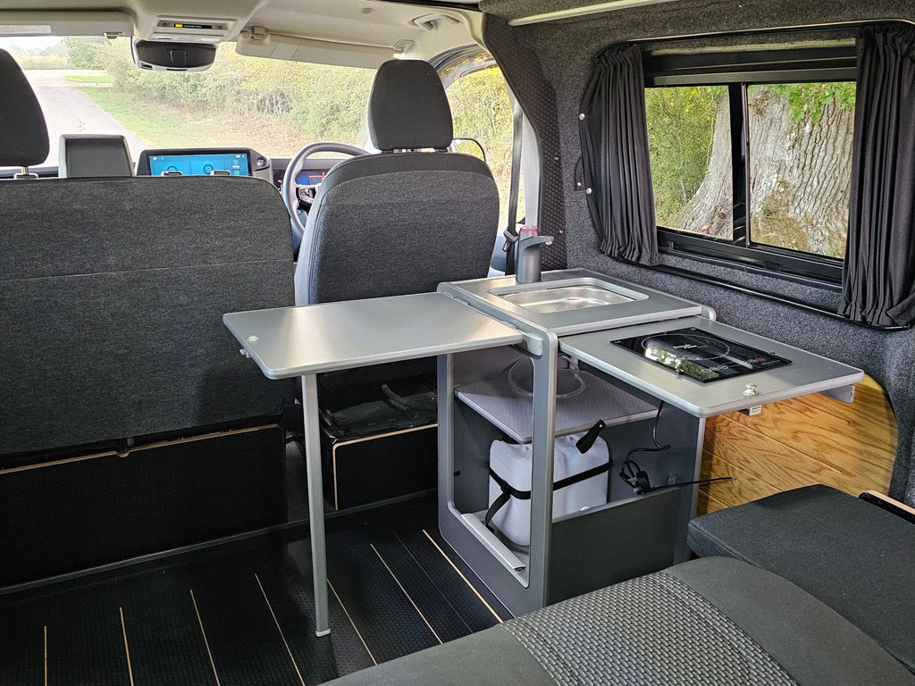 Vangear Electric Mini-Pod 3.0 Campervan Kitchen Pod- Carbon Grey or Black (Fully assembled) - Vangear-EU