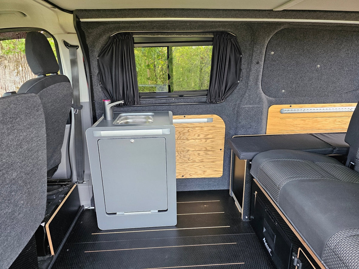 Vangear Electric Mini-Pod 3.0 Campervan Kitchen Pod- Carbon Grey or Black (Fully assembled) - Vangear-EU