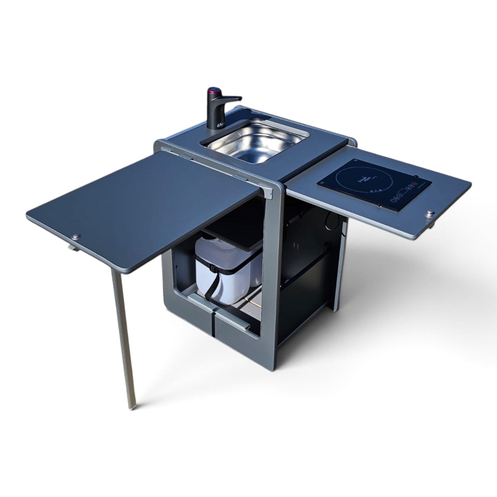 Vangear Electric Mini-Pod 3.0 Campervan Kitchen Pod- Carbon Grey or Black (Fully assembled) - Vangear-EU