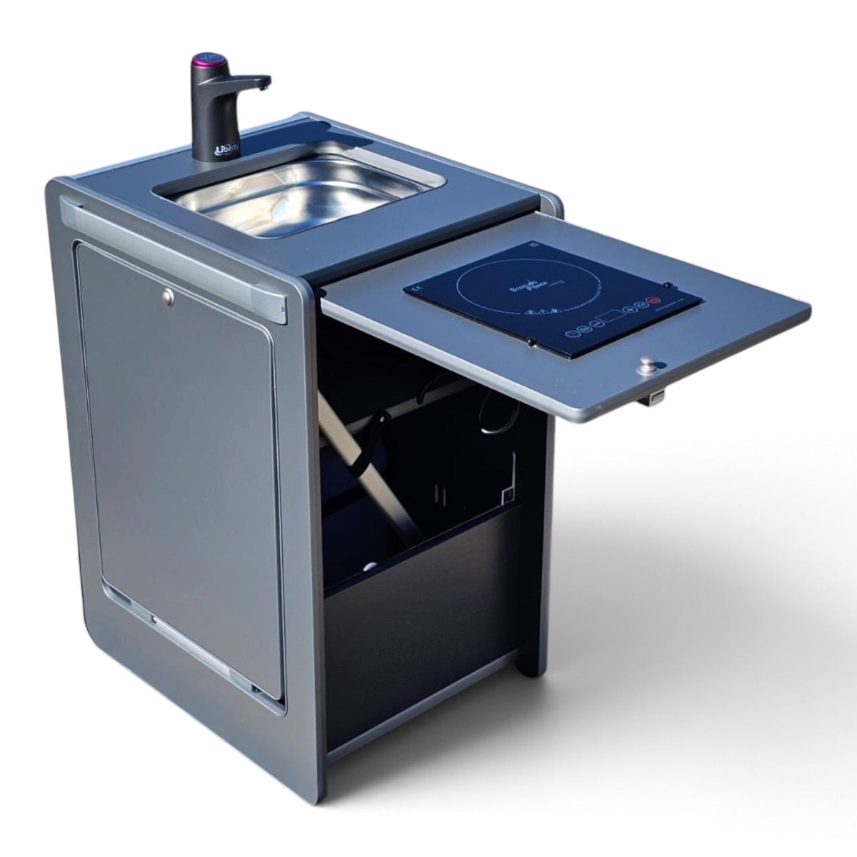Vangear Electric Mini-Pod 3.0 Campervan Kitchen Pod- Carbon Grey or Black (Fully assembled) - Vangear-EU
