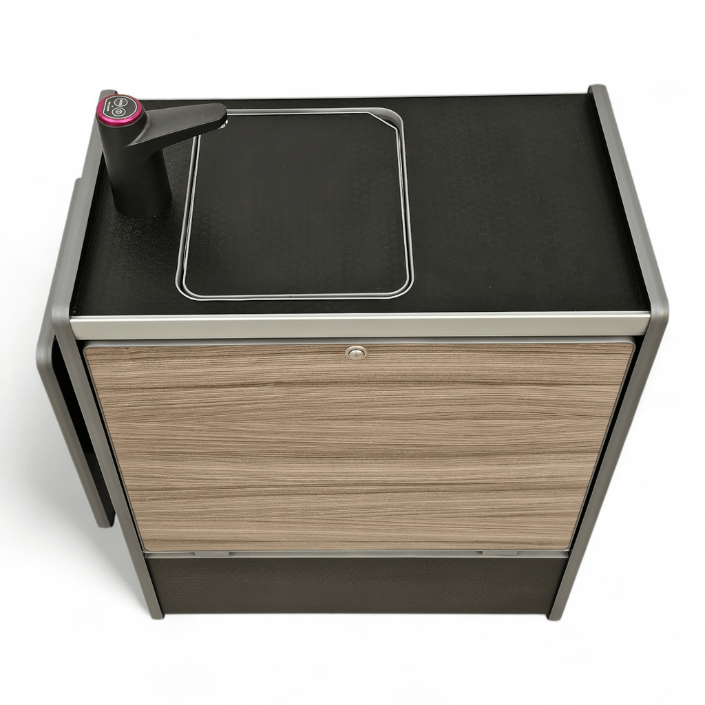 Vangear Nano - Pod NEW 3.0 campervan kitchen - Black with Driftwood door (easy self - assembly) - Vangear - EU
