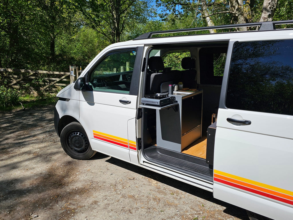 Vangear Nano - Pod NEW 3.0 campervan kitchen - Black with Driftwood door (easy self - assembly) - Vangear - EU