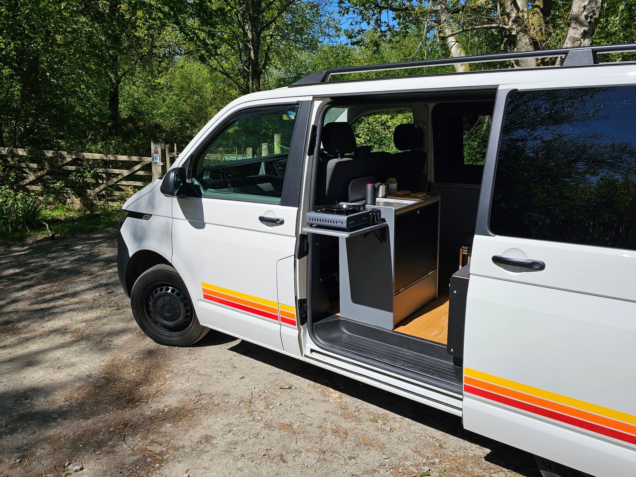 Vangear Nano - Pod NEW 3.0 campervan kitchen - Black with Driftwood door (easy self - assembly) - Vangear - EU