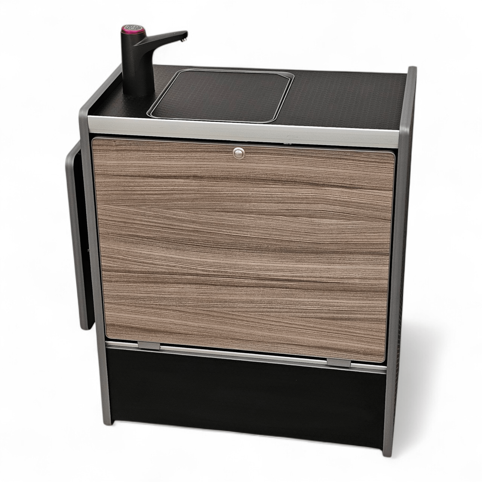 Vangear Nano - Pod NEW 3.0 campervan kitchen - Black with Driftwood door (easy self - assembly) - Vangear - EU