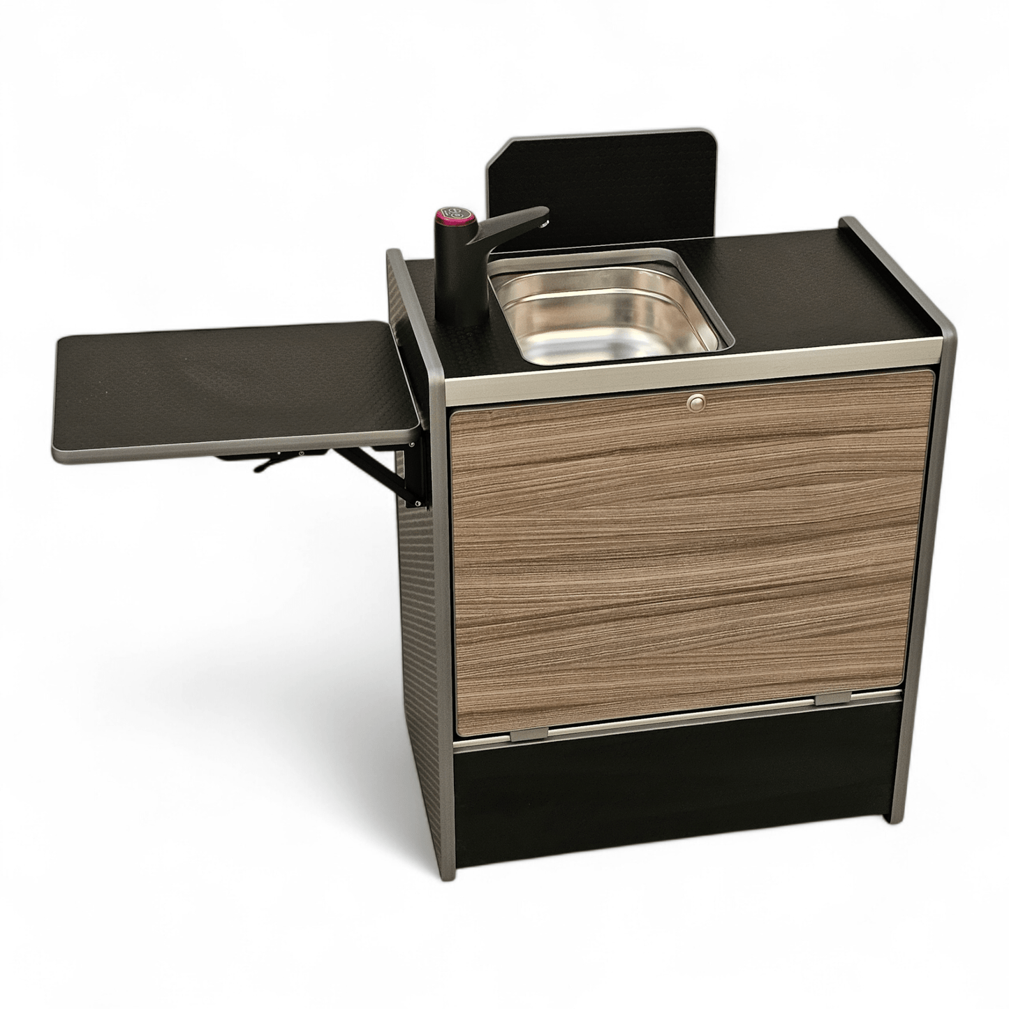 Vangear Nano - Pod NEW 3.0 campervan kitchen - Black with Driftwood door (easy self - assembly) - Vangear - EU