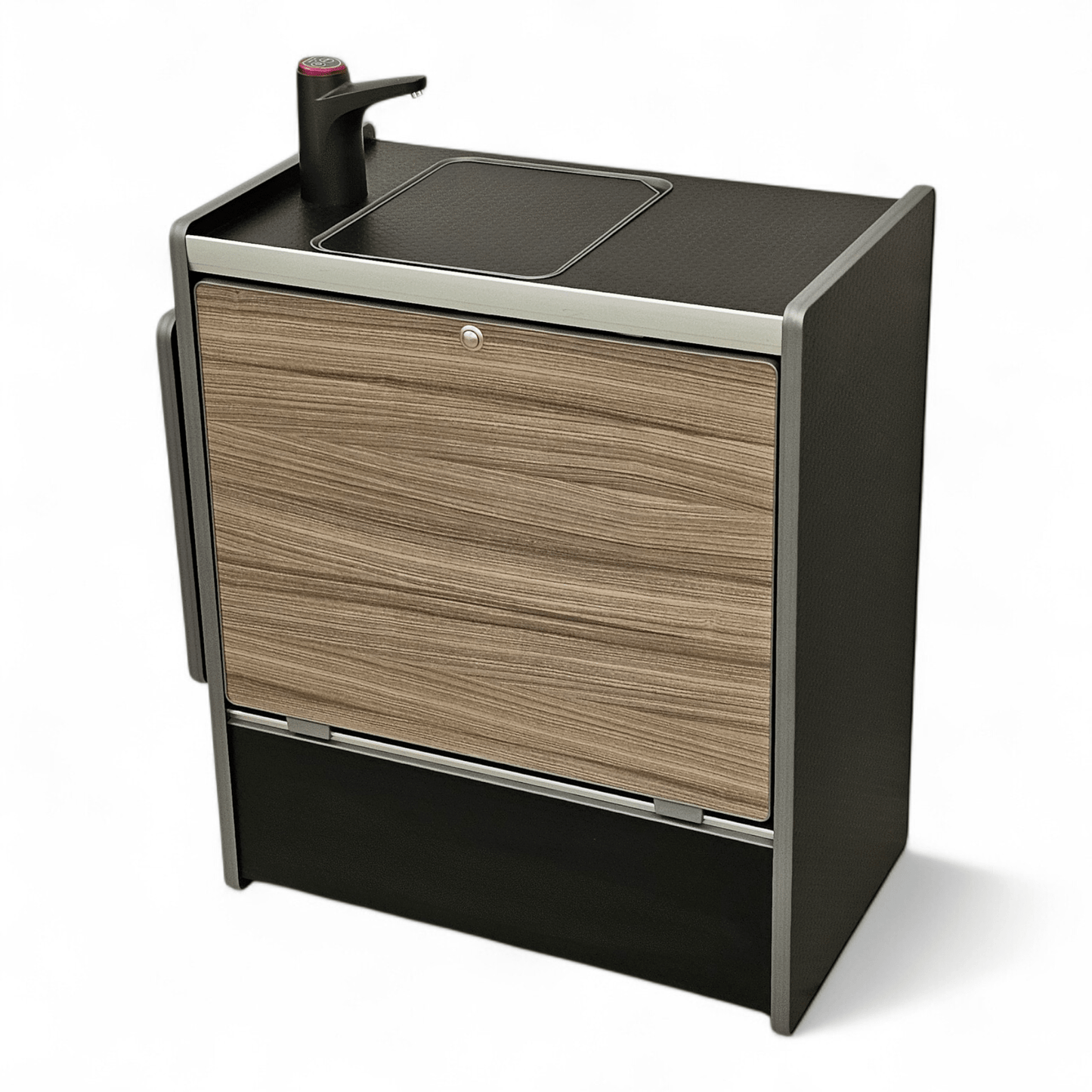 Vangear Nano - Pod NEW 3.0 campervan kitchen - Black with Driftwood door (easy self - assembly) - Vangear - EU