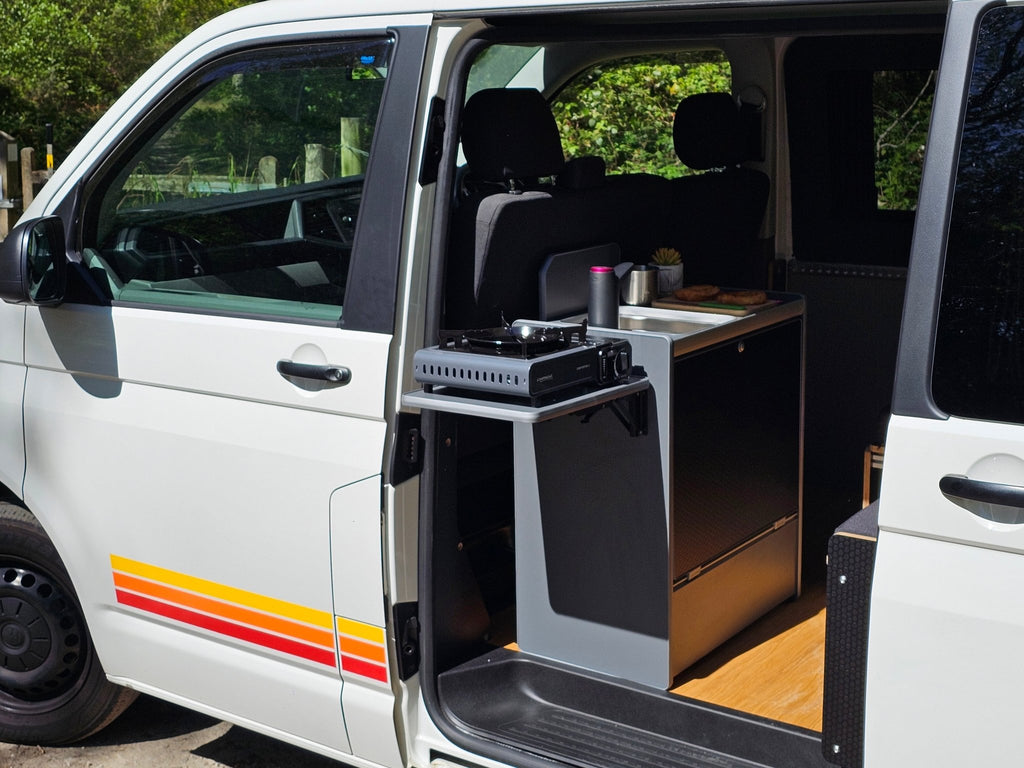 Vangear Nano - Pod NEW 3.0 campervan kitchen - Black with Driftwood door (easy self - assembly) - Vangear - EU