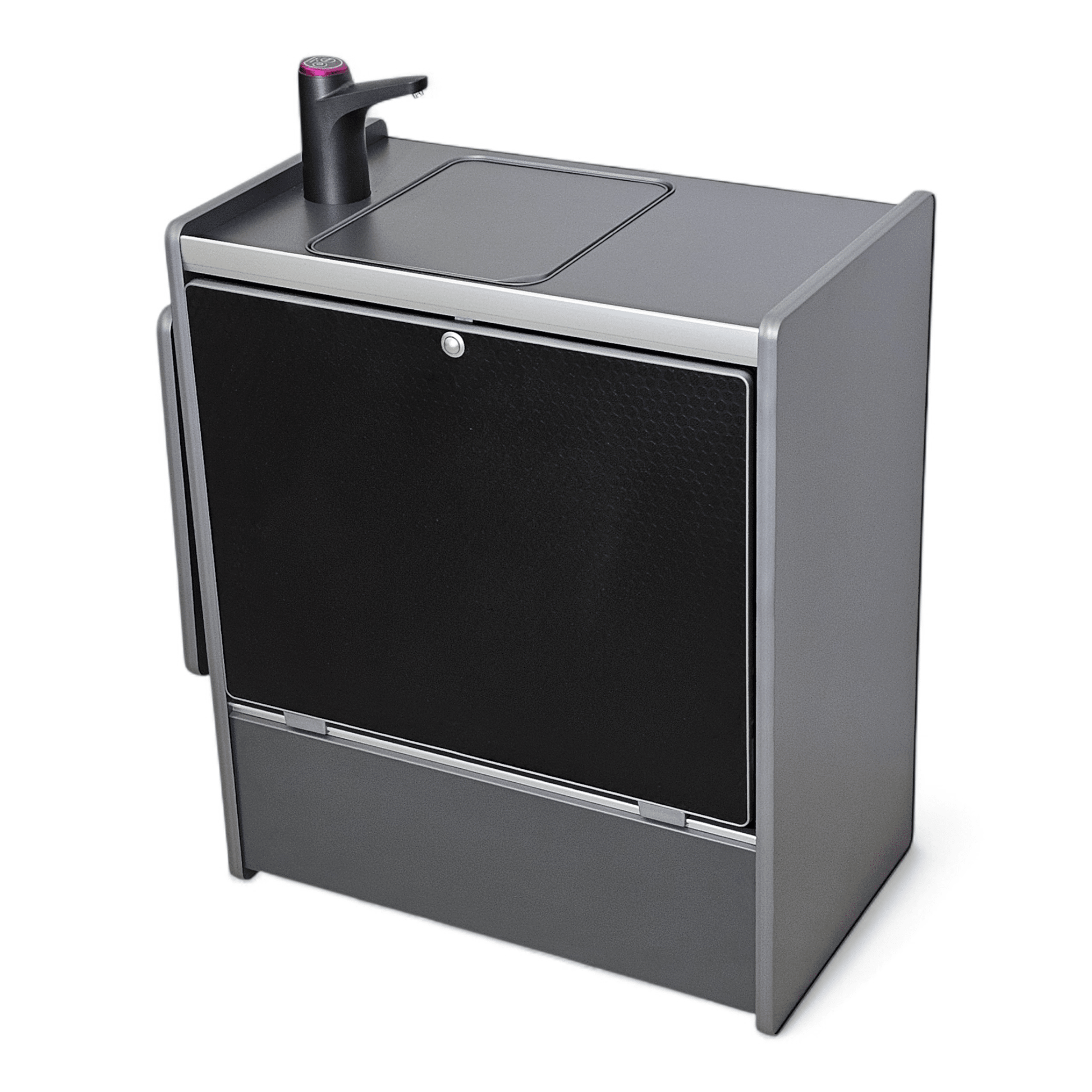 Vangear Nano - Pod NEW 3.0 campervan kitchen - Grey with Black door (easy self - assembly kit) - Vangear - EU