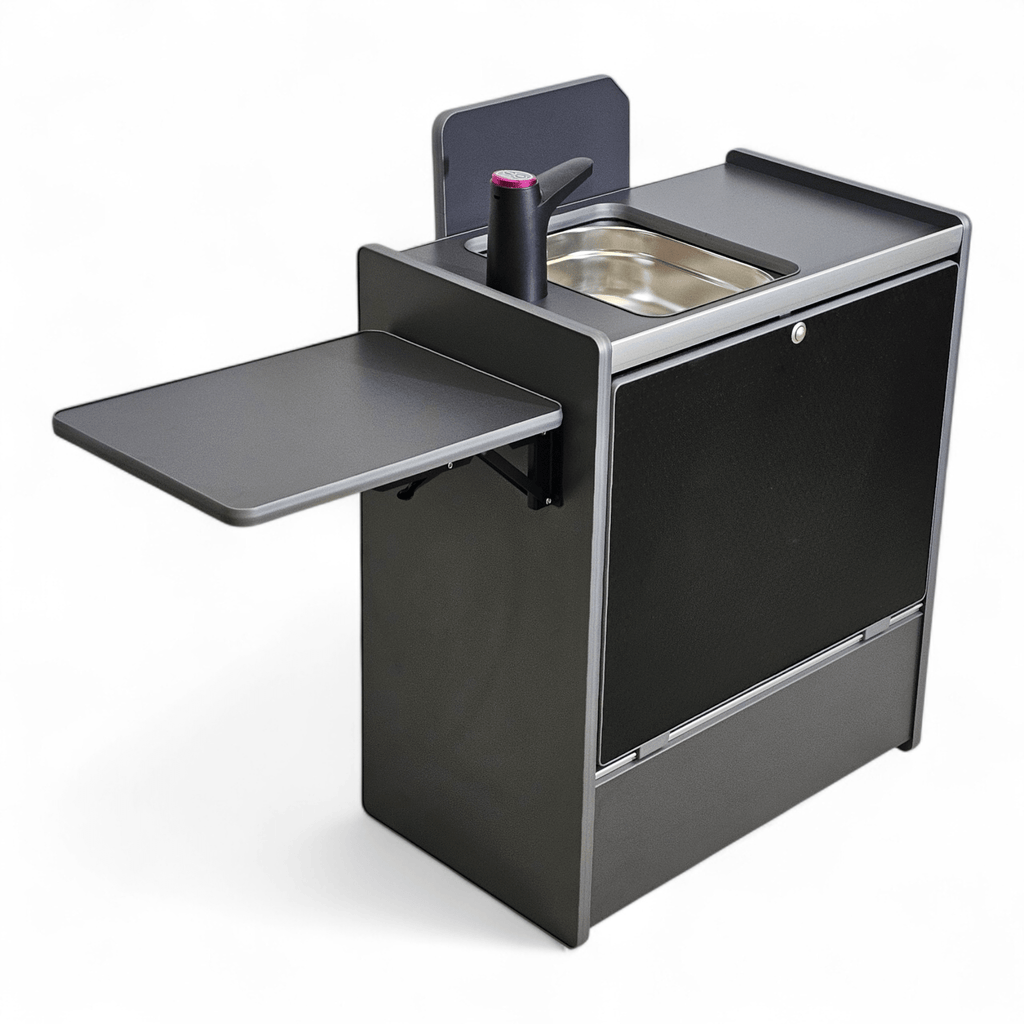 Vangear Nano - Pod NEW 3.0 campervan kitchen - Grey with Black door (easy self - assembly kit) - Vangear - EU