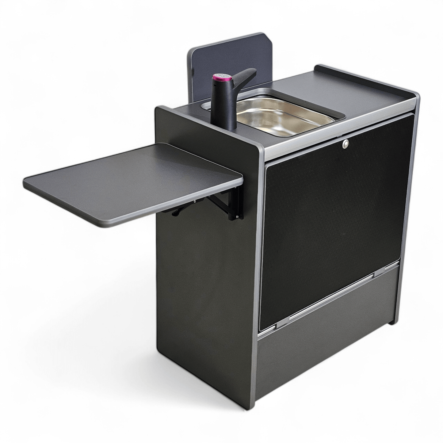 Vangear Nano - Pod NEW 3.0 campervan kitchen - Grey with Black door (easy self - assembly kit) - Vangear - EU