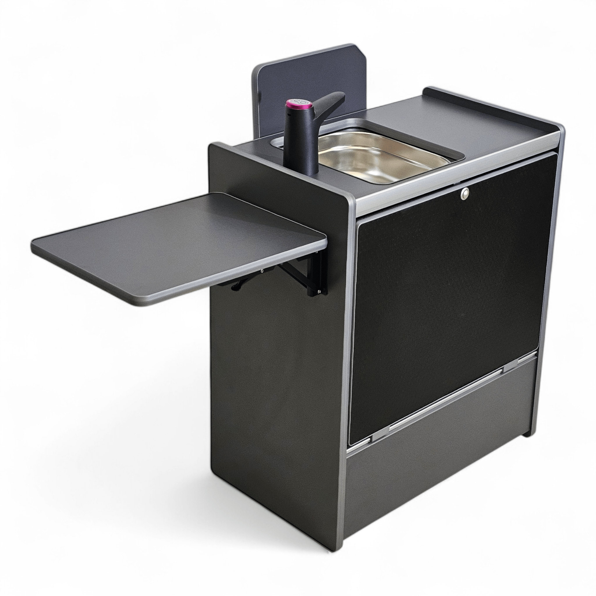 Vangear Nano - Pod NEW 3.0 campervan kitchen - Grey with Black door (easy self - assembly kit) - Vangear - EU