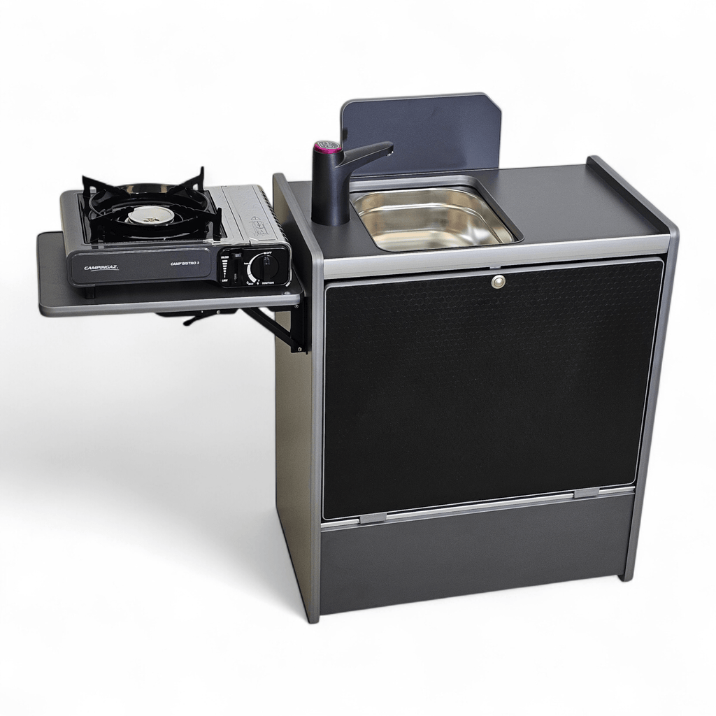 Vangear Nano - Pod NEW 3.0 campervan kitchen - Grey with Black door (easy self - assembly kit) - Vangear - EU