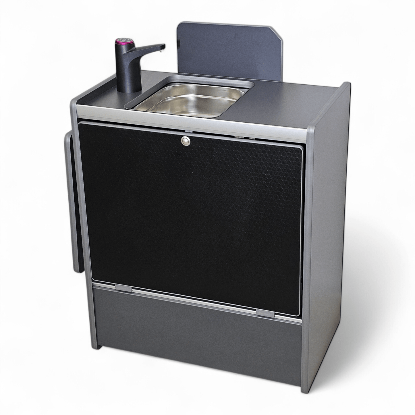 Vangear Nano - Pod NEW 3.0 campervan kitchen - Grey with Black door (easy self - assembly kit) - Vangear - EU