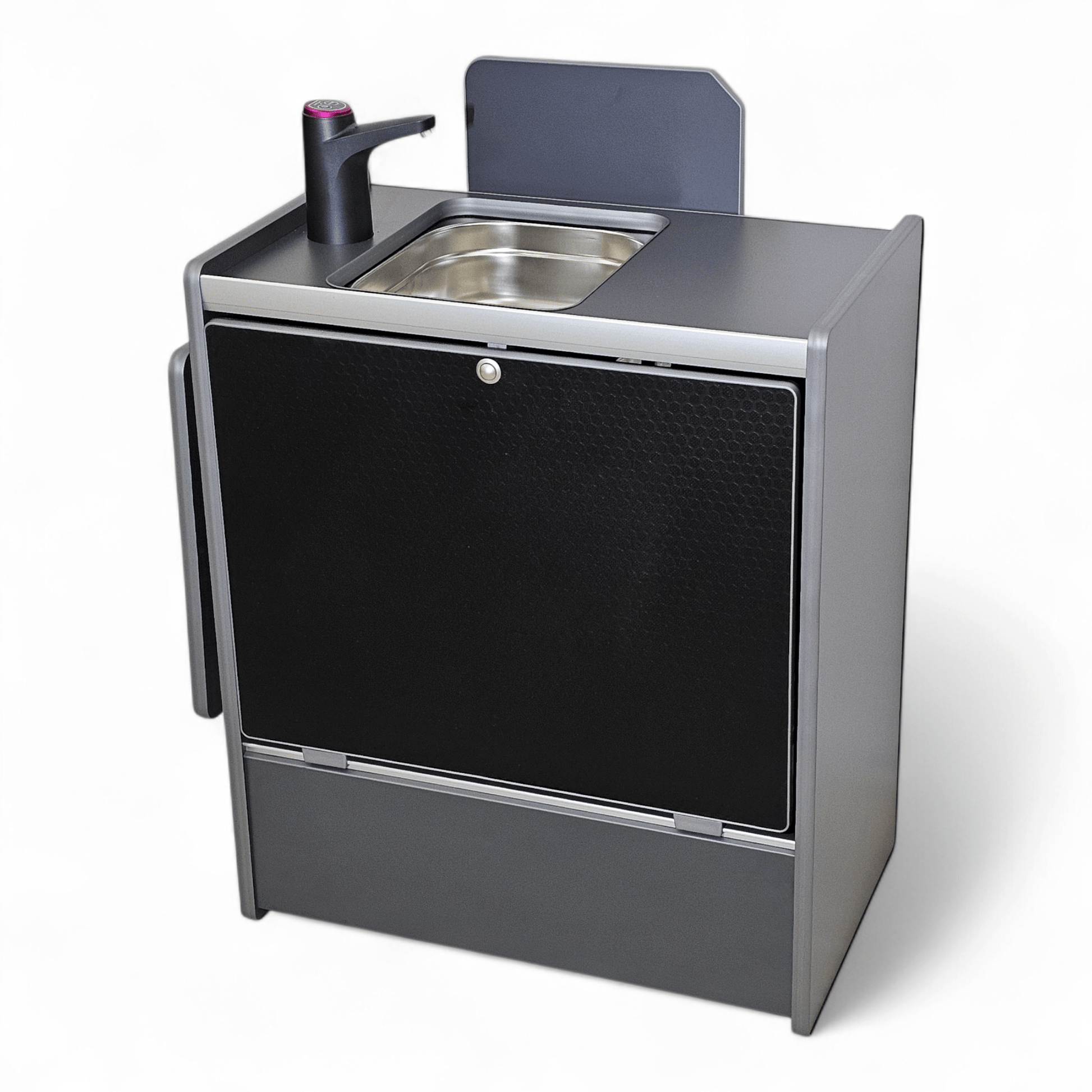Vangear Nano - Pod NEW 3.0 campervan kitchen - Grey with Black door (easy self - assembly kit) - Vangear - EU