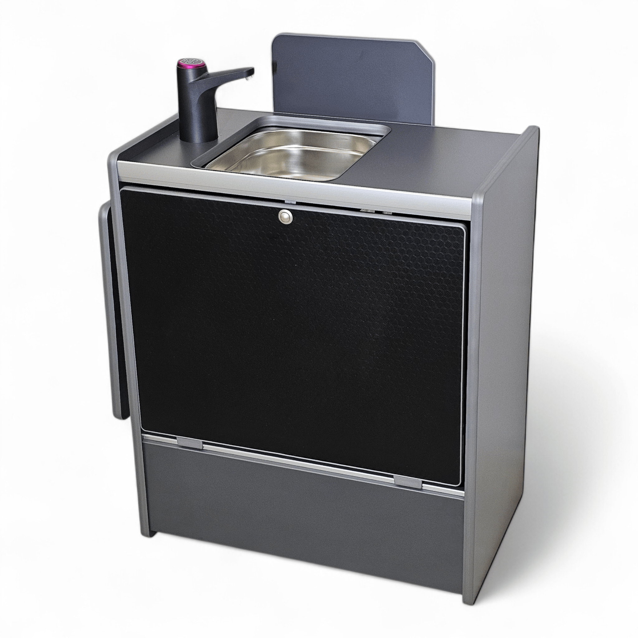 Vangear Nano - Pod NEW 3.0 campervan kitchen - Grey with Black door (easy self - assembly kit) - Vangear - EU