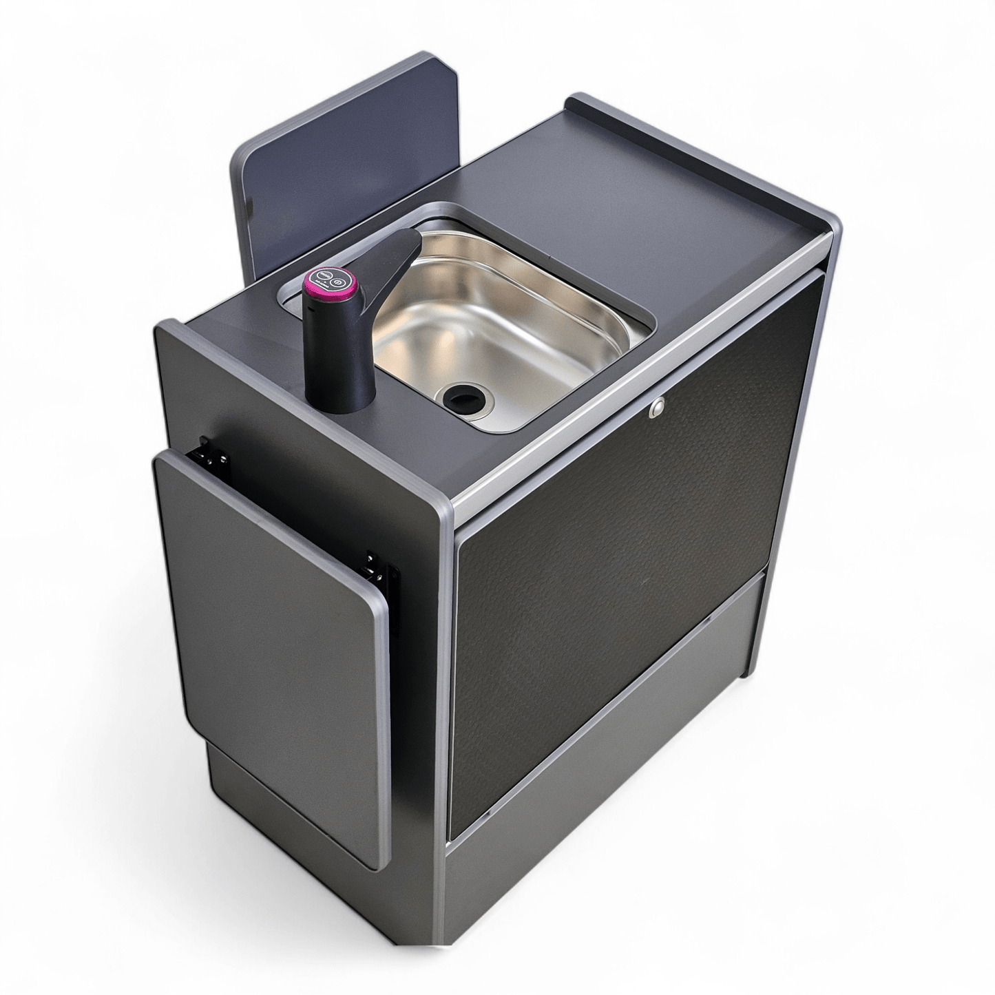 Vangear Nano - Pod NEW 3.0 campervan kitchen - Grey with Black door (easy self - assembly kit) - Vangear - EU